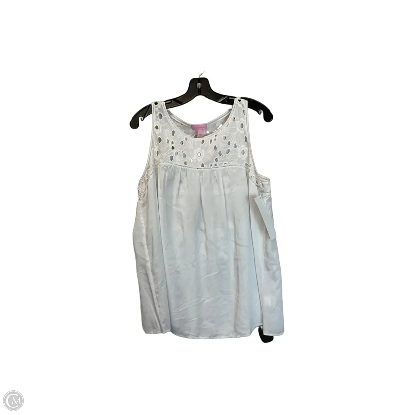 Top Sleeveless Designer By Lilly Pulitzer In White, Size: L