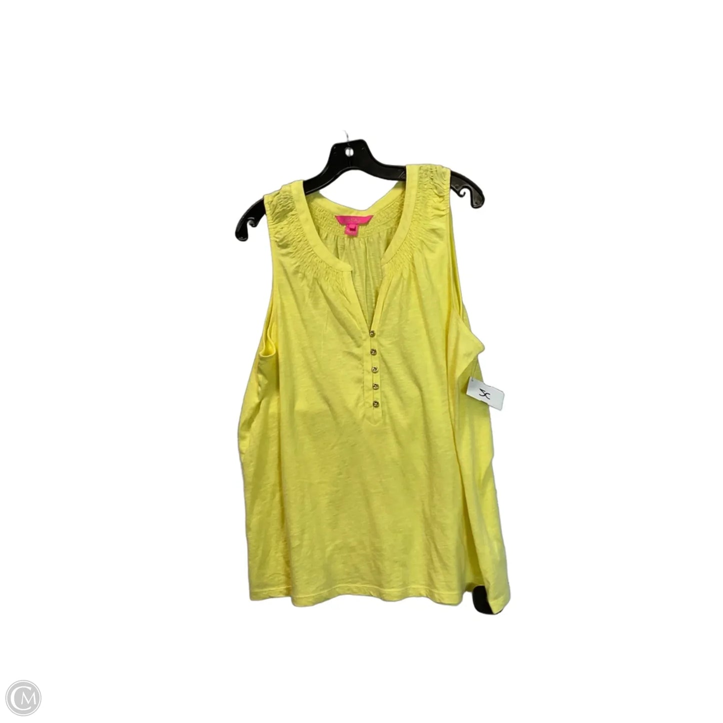 Top Sleeveless Designer By Lilly Pulitzer In Yellow, Size: Xl