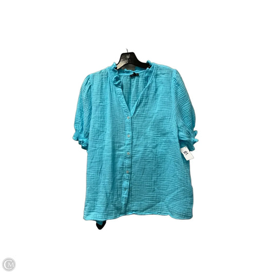Top Short Sleeve By Talbots In Blue, Size: Xl