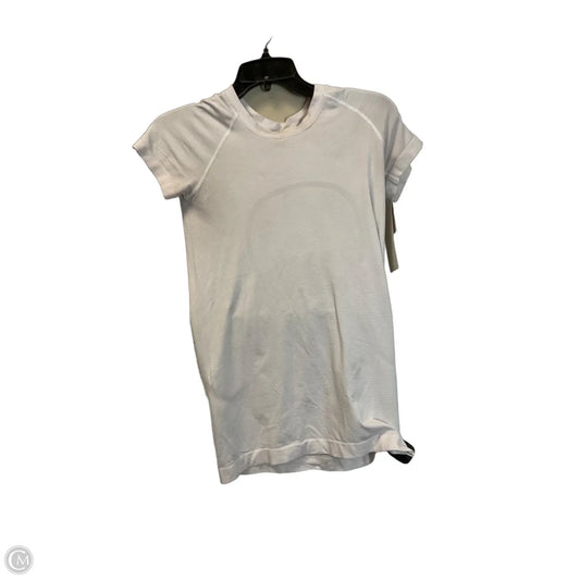 Athletic Top Short Sleeve By Lululemon In White, Size: 6