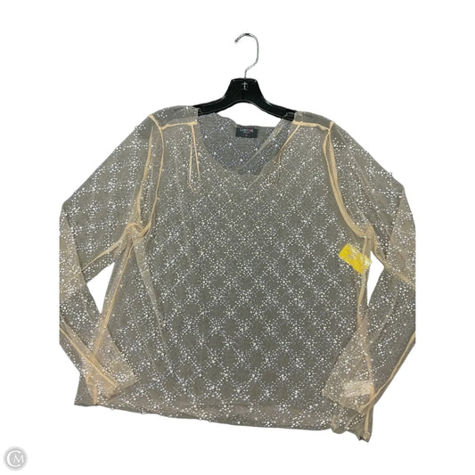 Top Long Sleeve By Clothes Mentor In Tan, Size: 2x