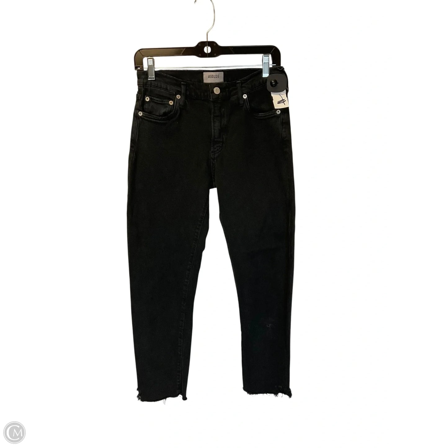 Jeans Straight By Agolde In Black Denim, Size: 4