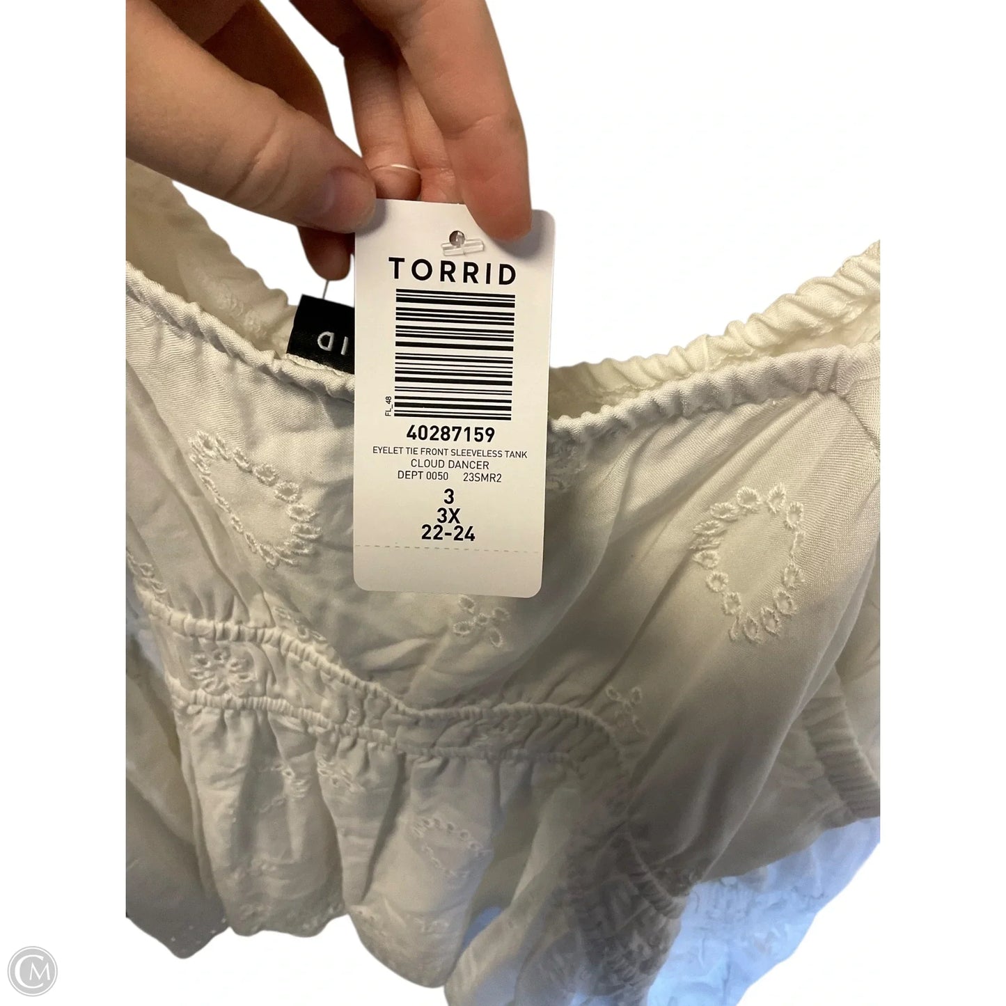 Top Sleeveless By Torrid In White, Size: 3x