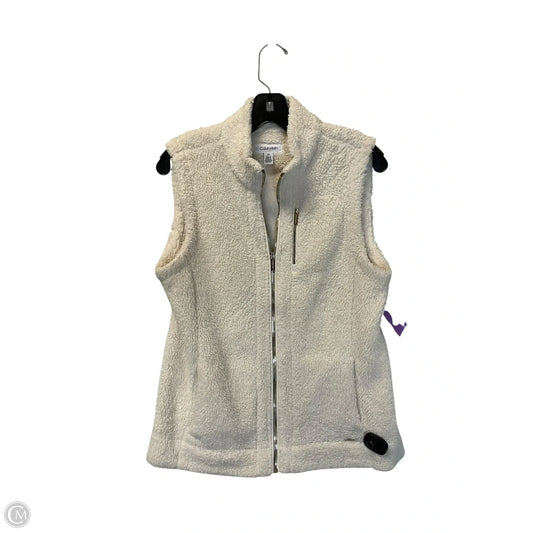 Vest Faux Fur & Sherpa By Calvin Klein In White, Size: M
