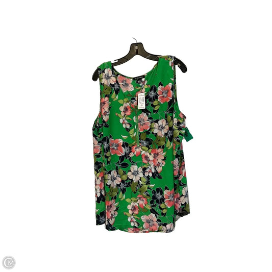 Top Sleeveless By Roz And Ali In Green, Size: 2x