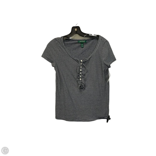 Top Short Sleeve By Lauren By Ralph Lauren In Striped Pattern, Size: M