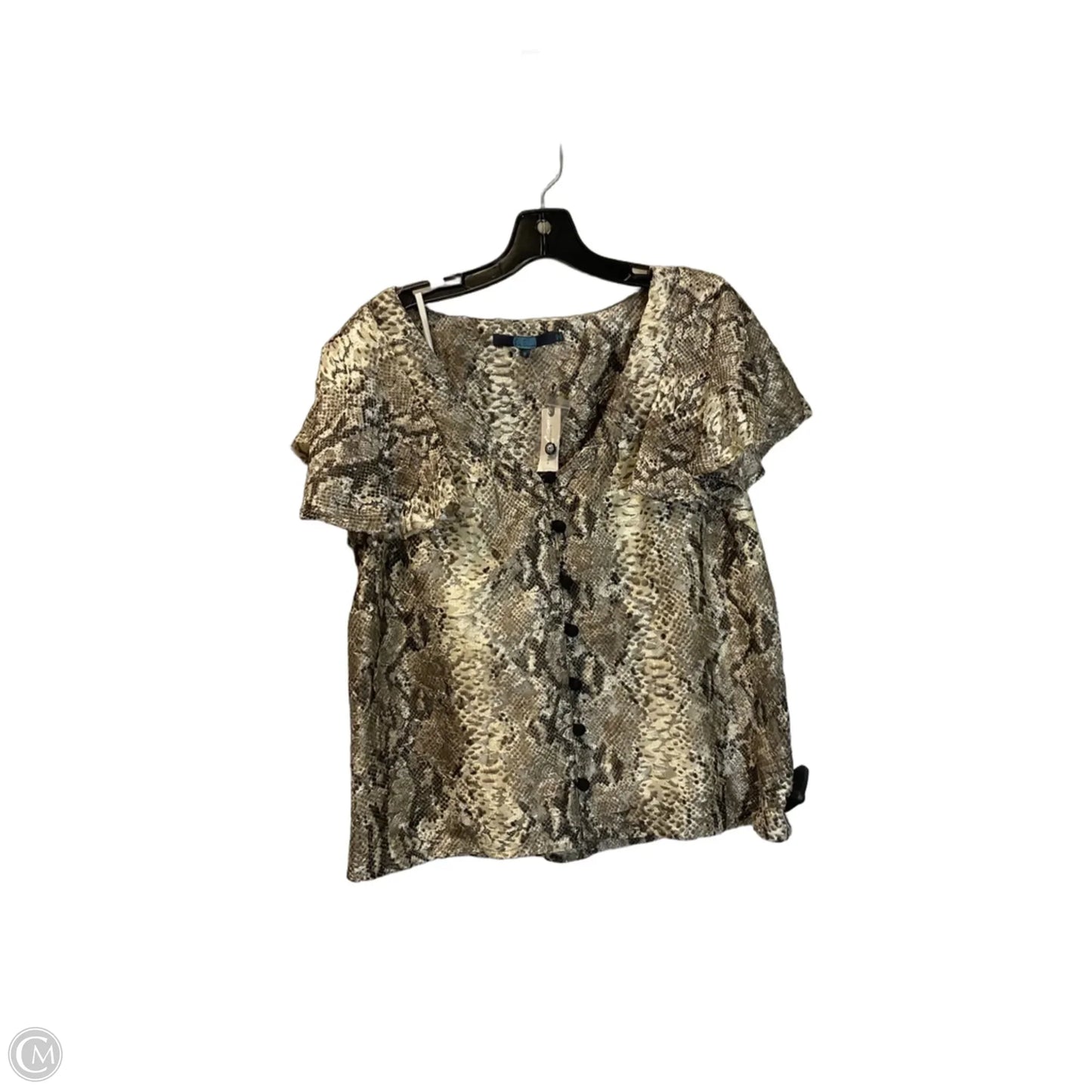 Top Short Sleeve By Eva Franco In Animal Print, Size: M