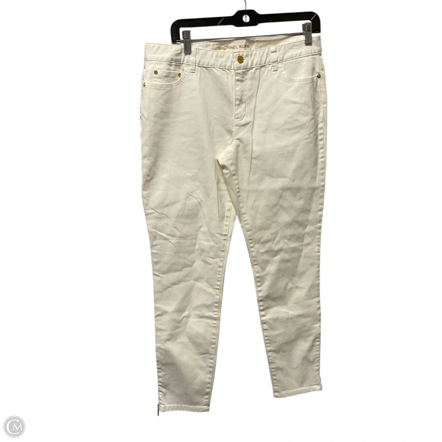 Jeans Skinny By Michael By Michael Kors In White Denim, Size: 10