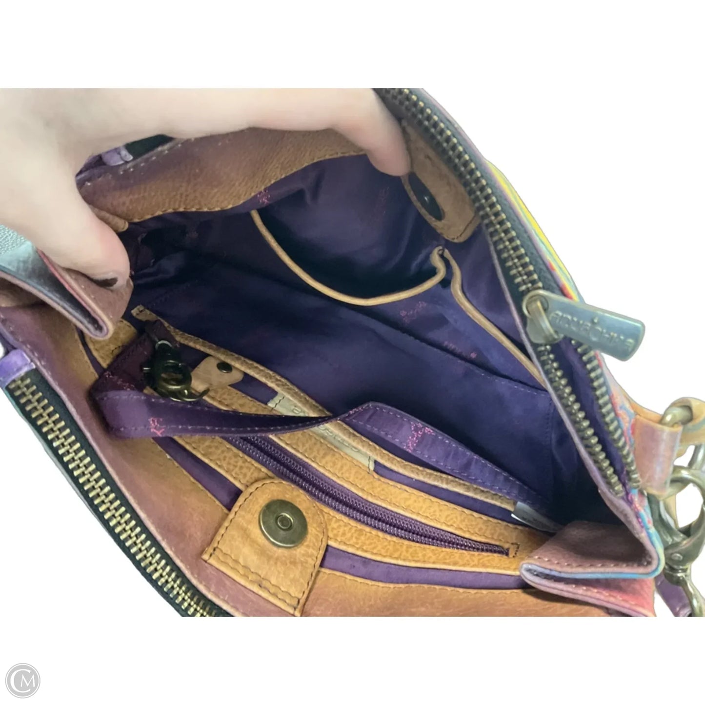 Crossbody Leather By Anuschka, Size: Medium