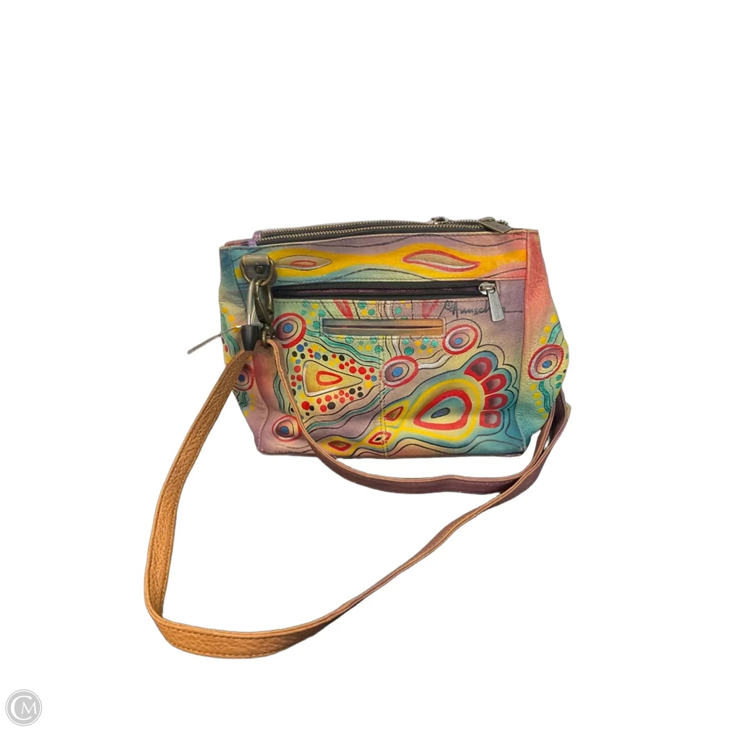 Crossbody Leather By Anuschka, Size: Medium