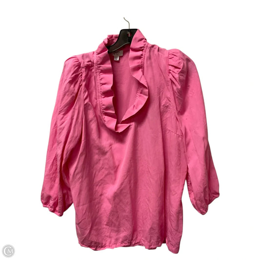 Top Long Sleeve By Crown And Ivy In Pink, Size: Xxl
