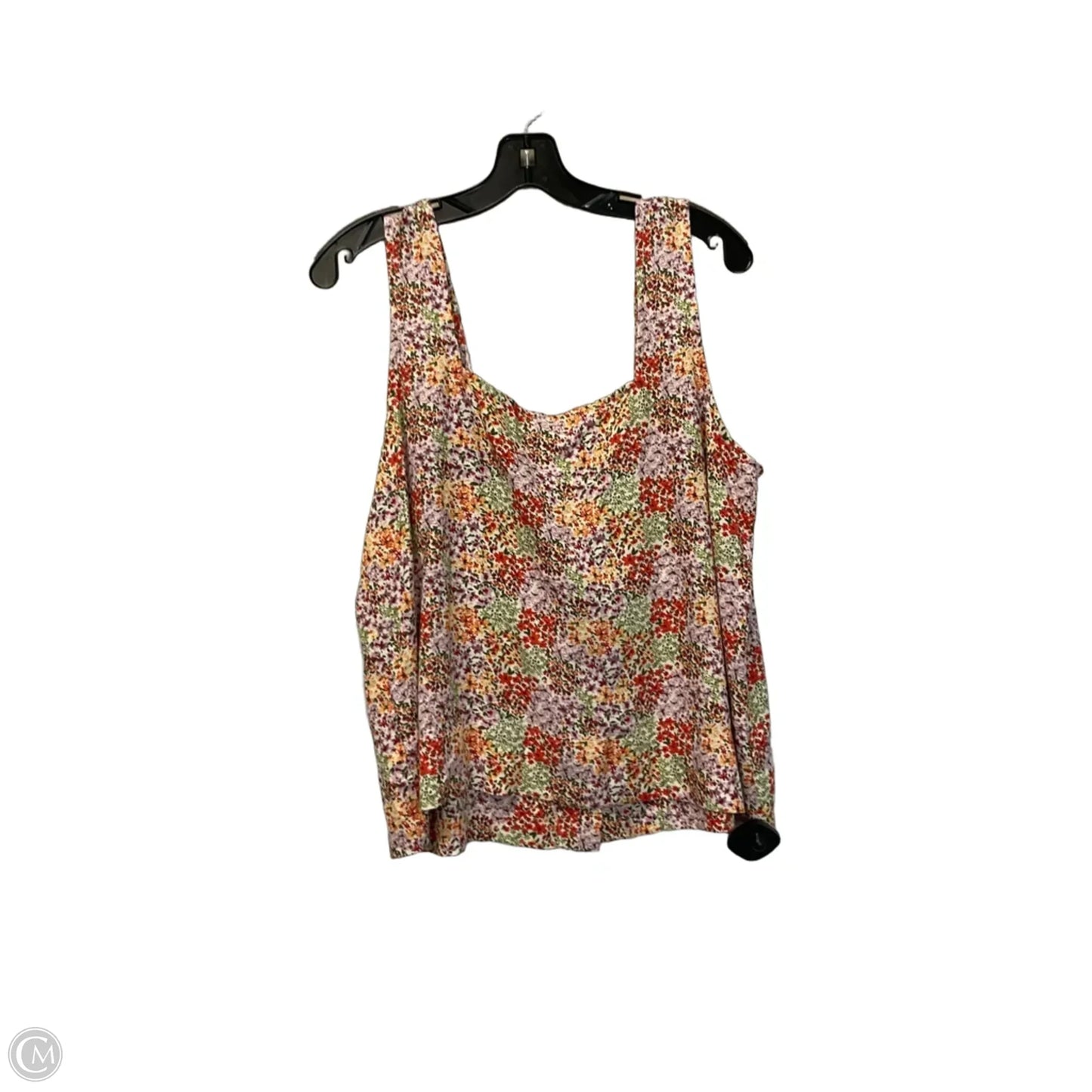 Top Sleeveless By Lc Lauren Conrad In Green & Orange, Size: L