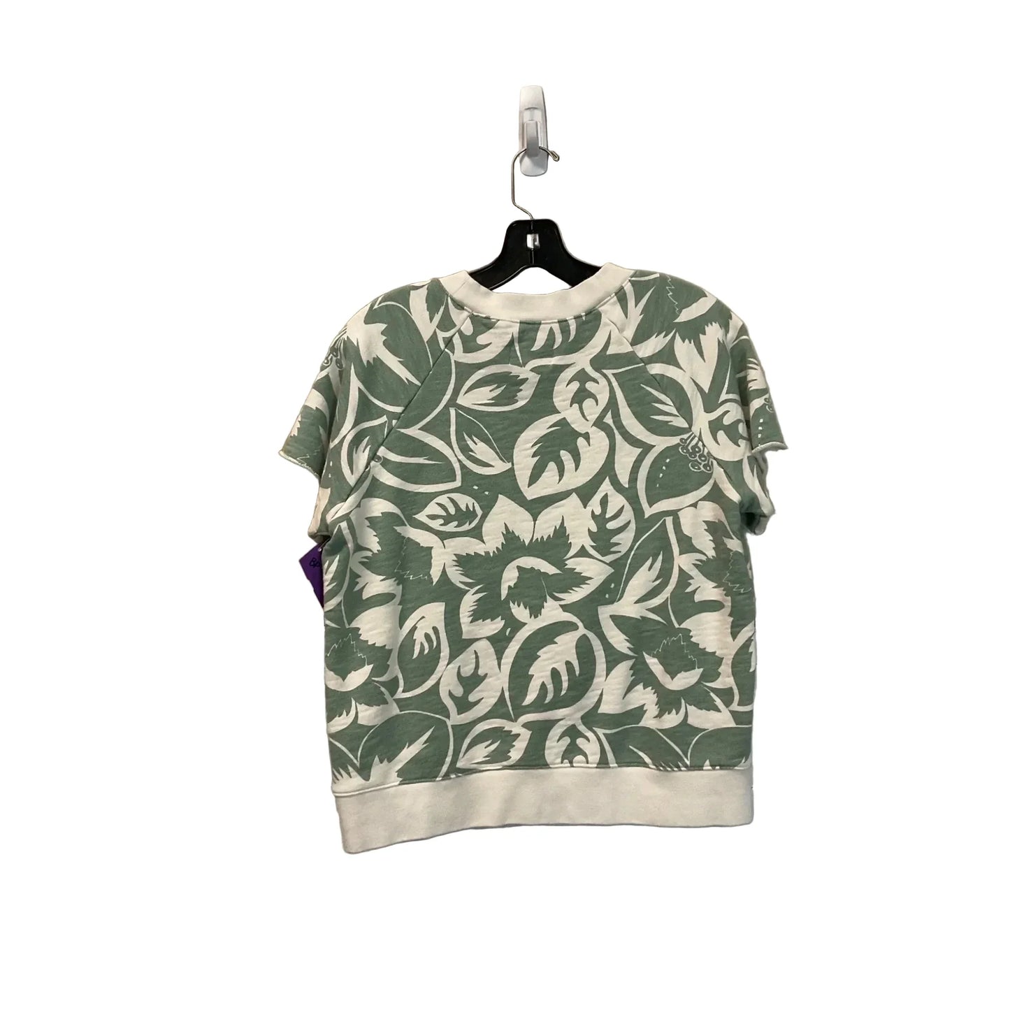 Top Short Sleeve By Madewell In Cream & Green, Size: S