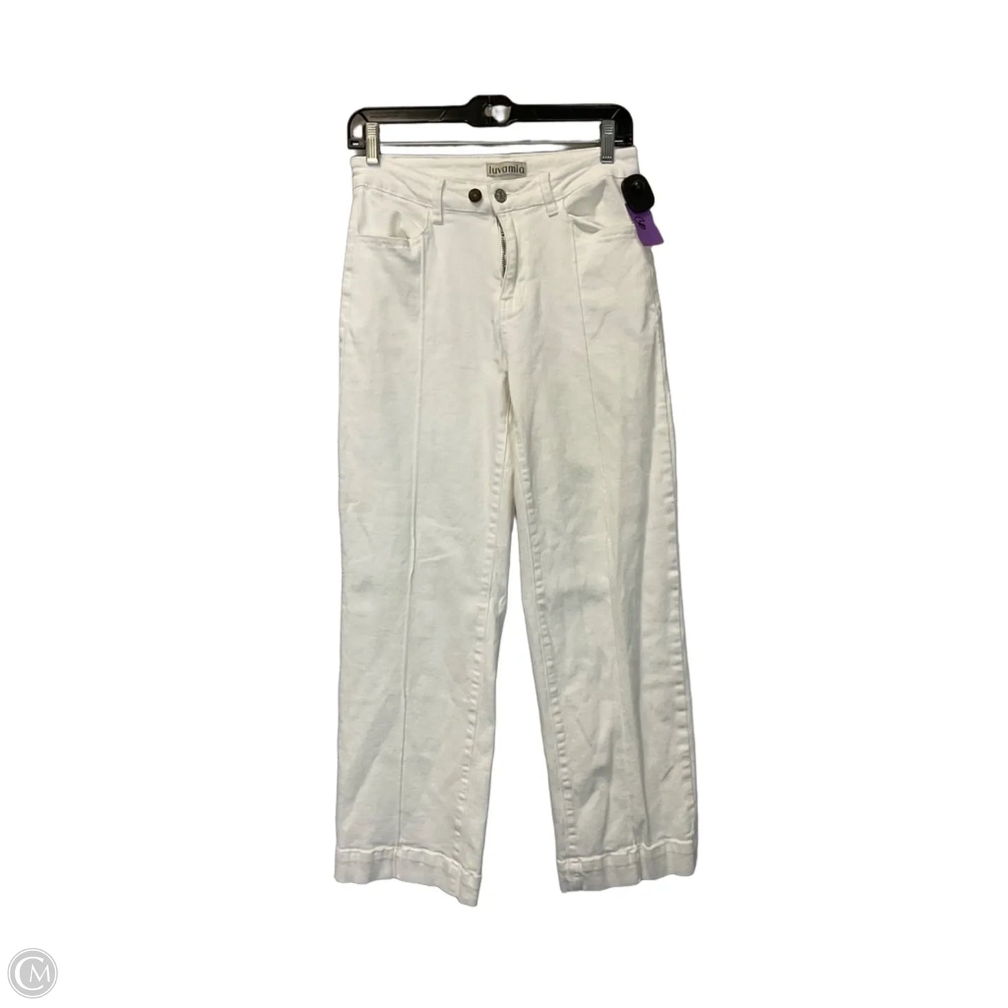 Jeans Straight By Clothes Mentor In White Denim, Size: S