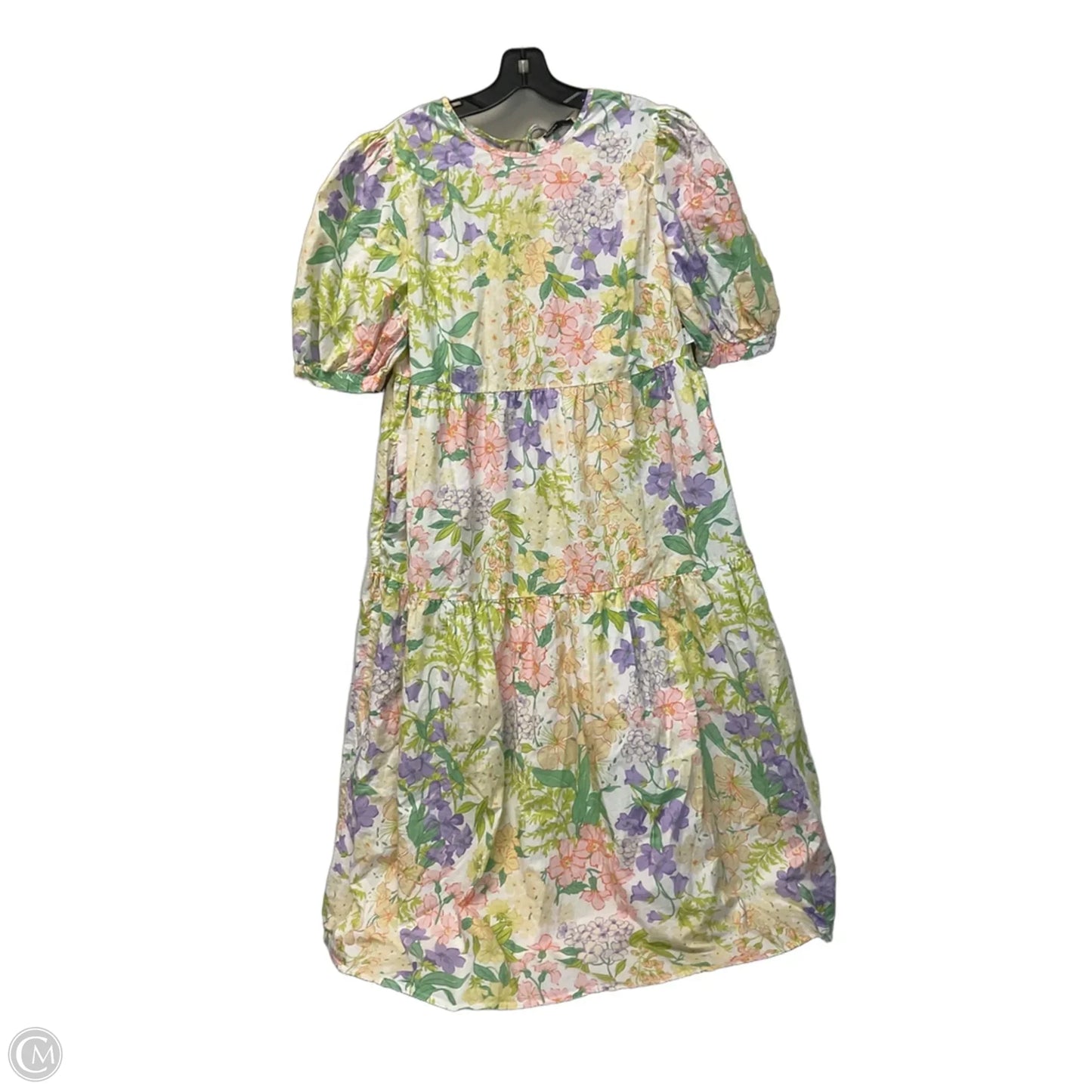 Dress Casual Midi By Clothes Mentor In Green & Purple, Size: 10