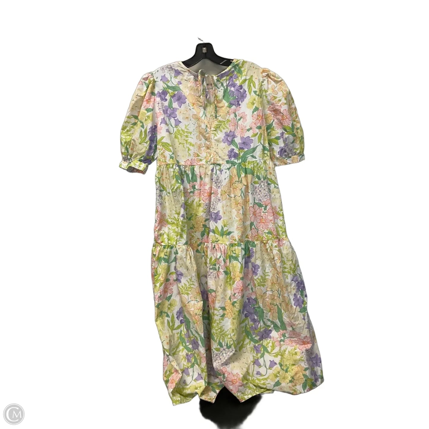 Dress Casual Midi By Clothes Mentor In Green & Purple, Size: 10