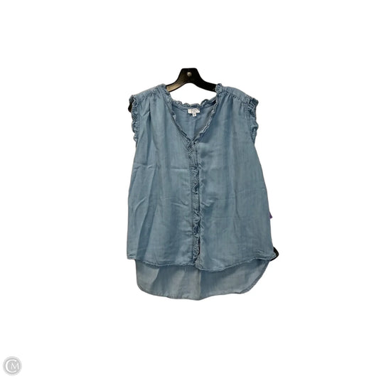 Top Sleeveless By Crown And Ivy In Blue Denim, Size: Xl