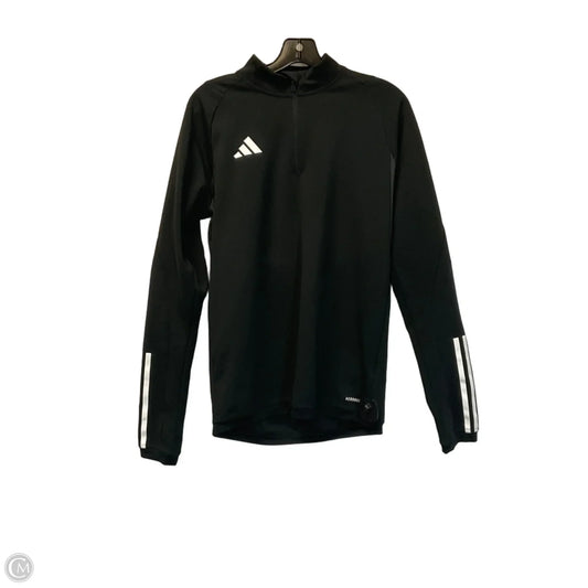 Athletic Top Long Sleeve Collar By Adidas In Black, Size: S