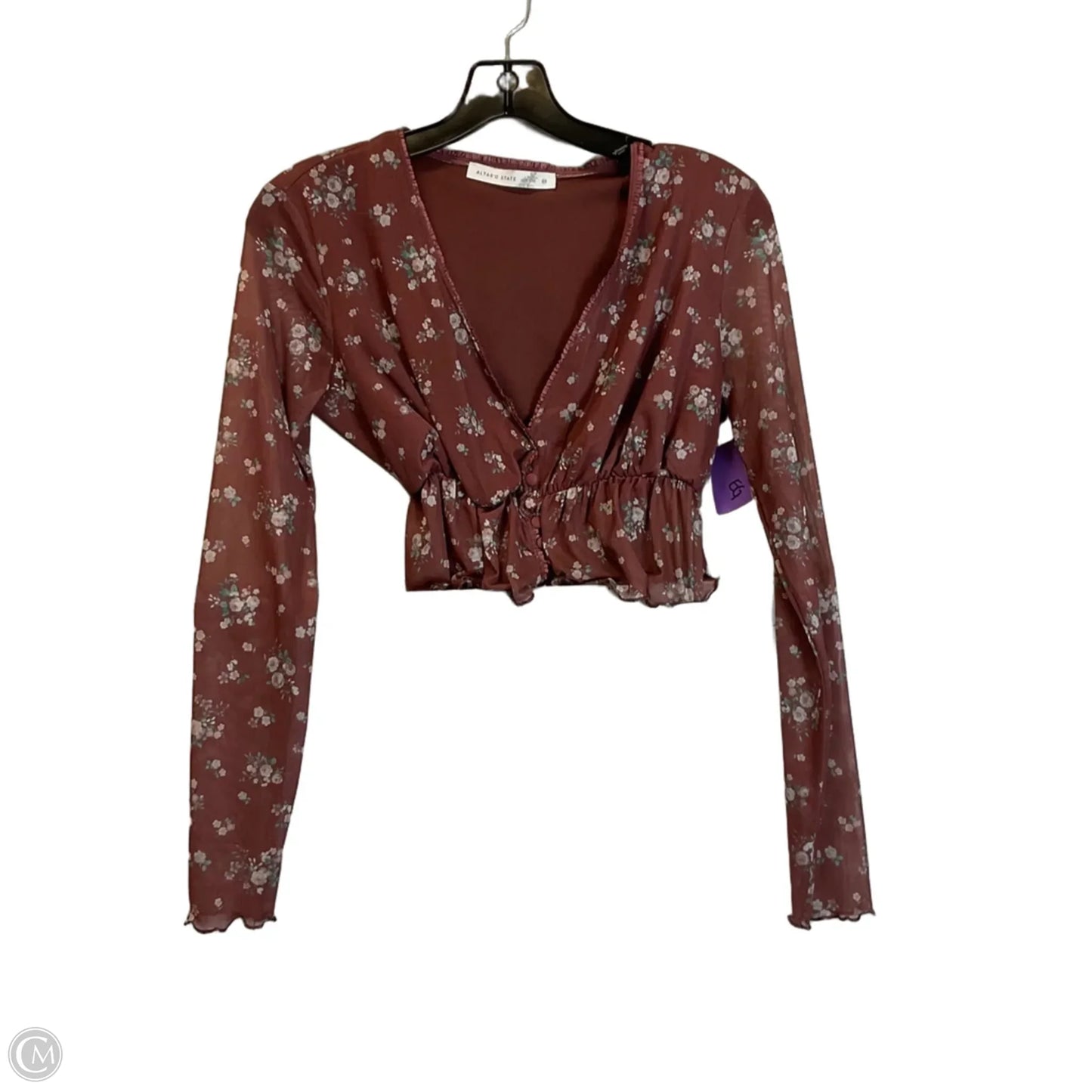 Top Long Sleeve By Altard State In Brown, Size: M