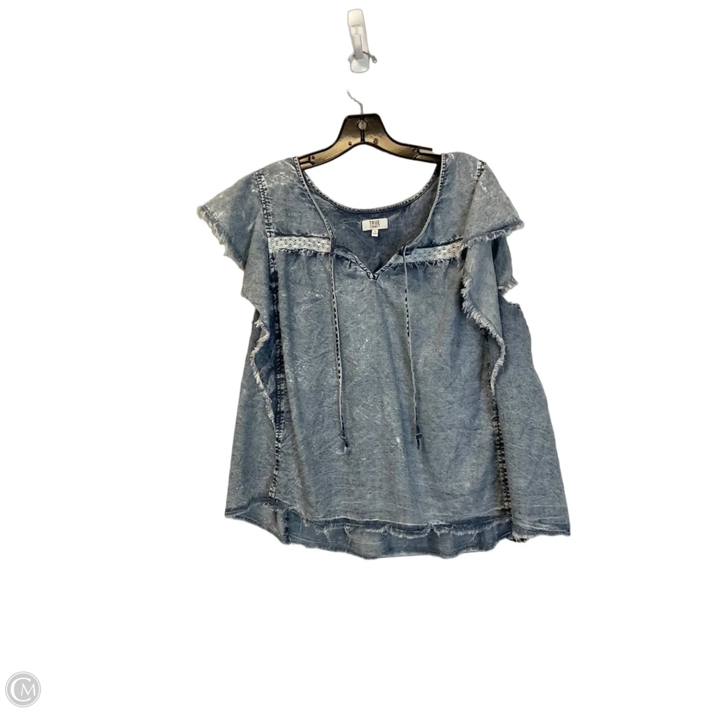Top Sleeveless By True Craft In Blue, Size: 1x