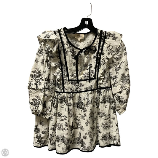 Tunic 3/4 Sleeve By Umgee In Black & White, Size: S