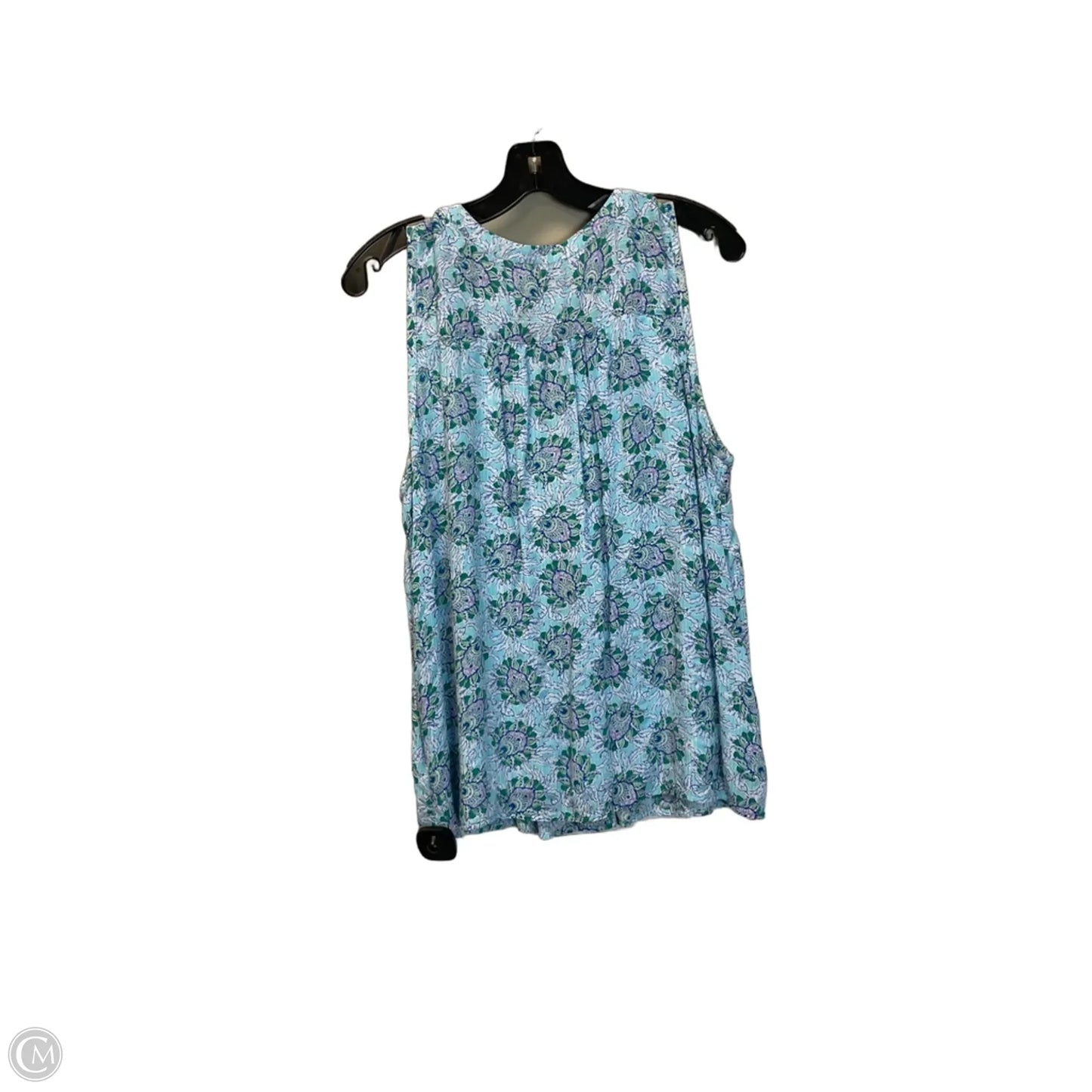 Top Sleeveless By Loft In Blue & Green, Size: L