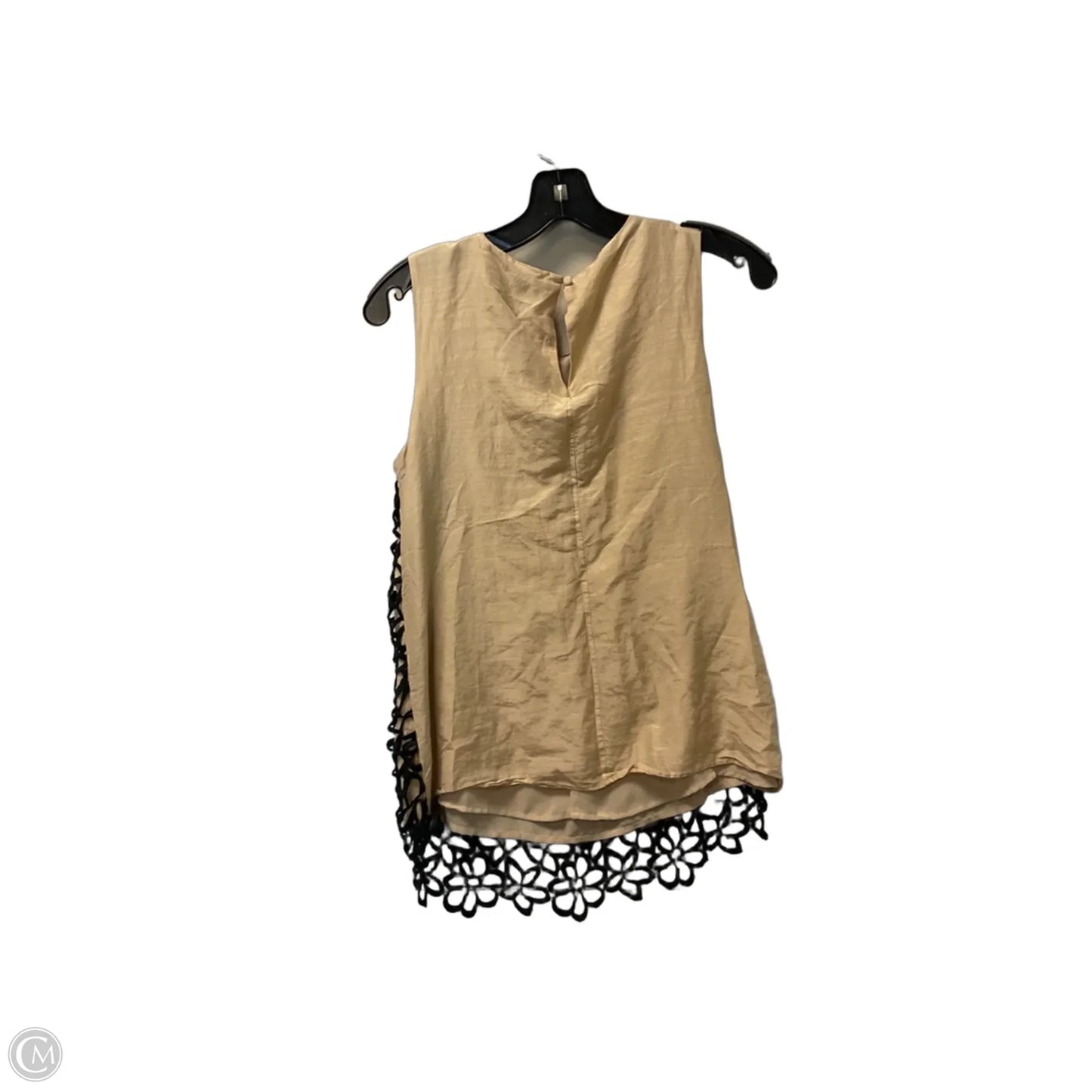 Top Sleeveless Designer By Neiman Marcus In Black & Cream, Size: S