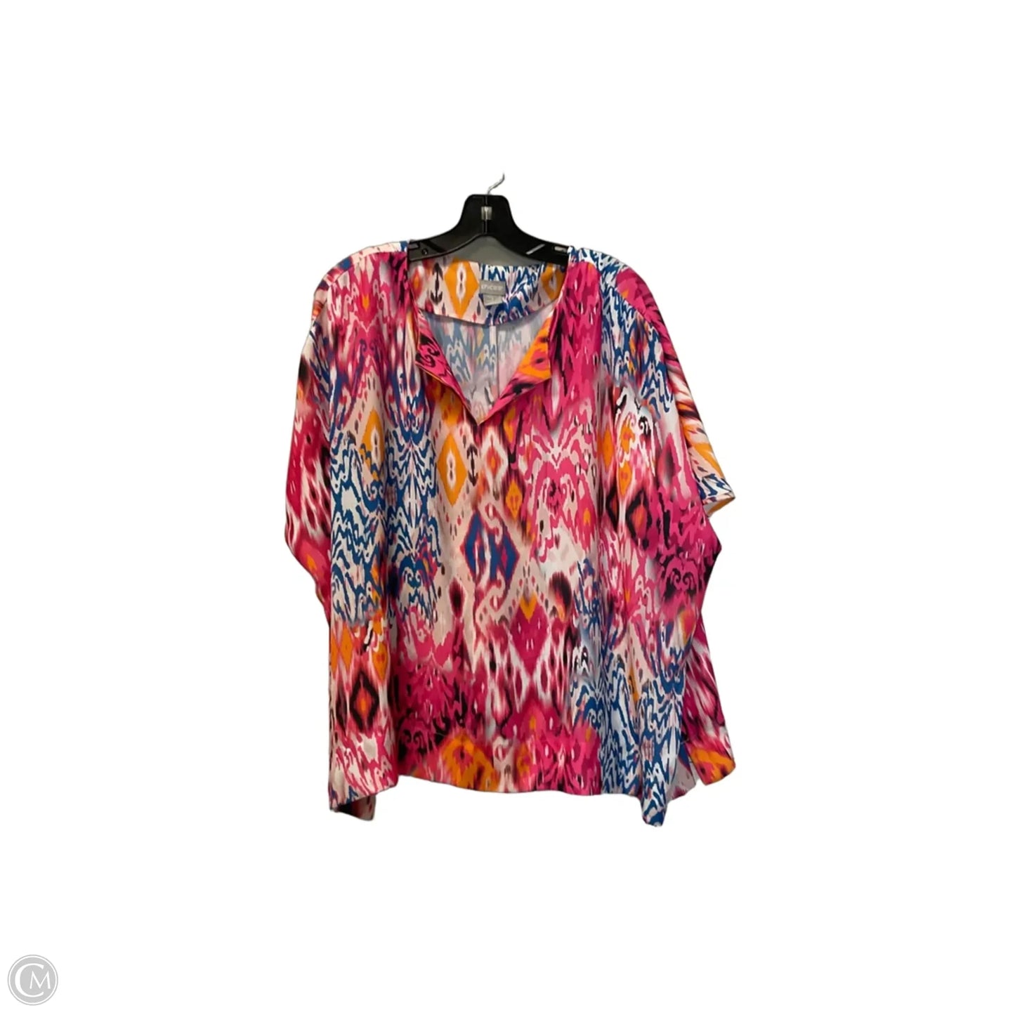 Top Short Sleeve By Chicos In Pink, Size: L