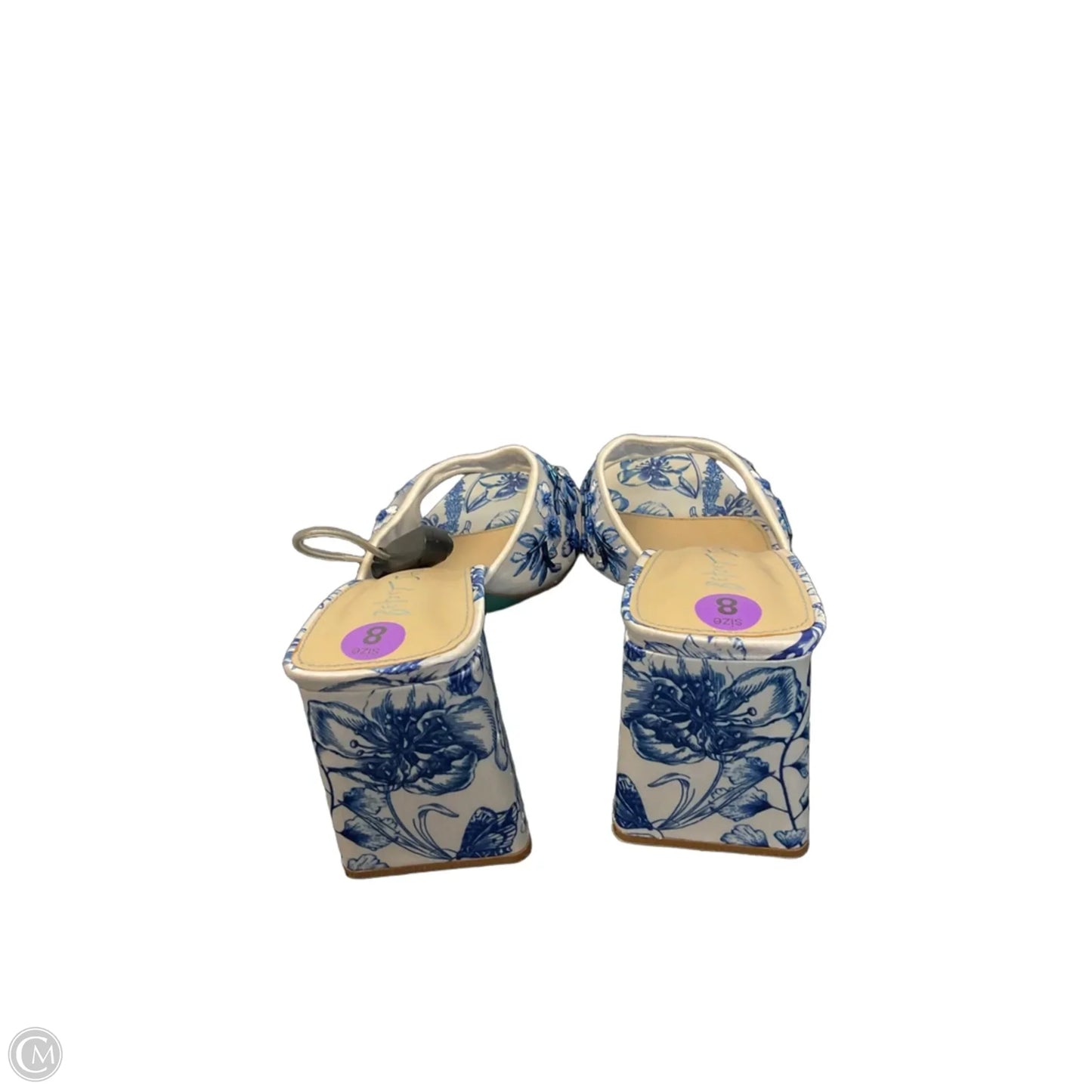 Sandals Heels Block By Betsey Johnson In Blue, Size: 8