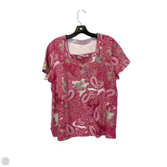 Top Short Sleeve By Kim Rogers In Pink, Size: Xl