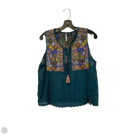 Top Sleeveless By Free People In Teal, Size: M