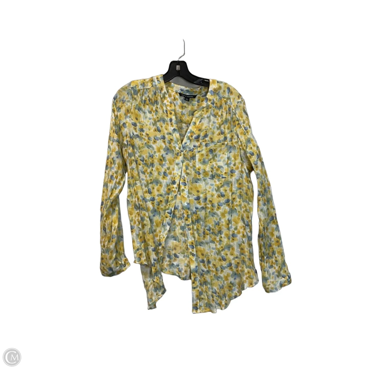 Top Long Sleeve By Zac And Rachel In Floral Print, Size: L