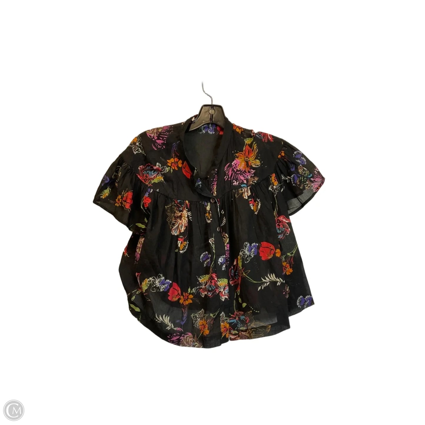 Top Short Sleeve By Free People In Black, Size: M