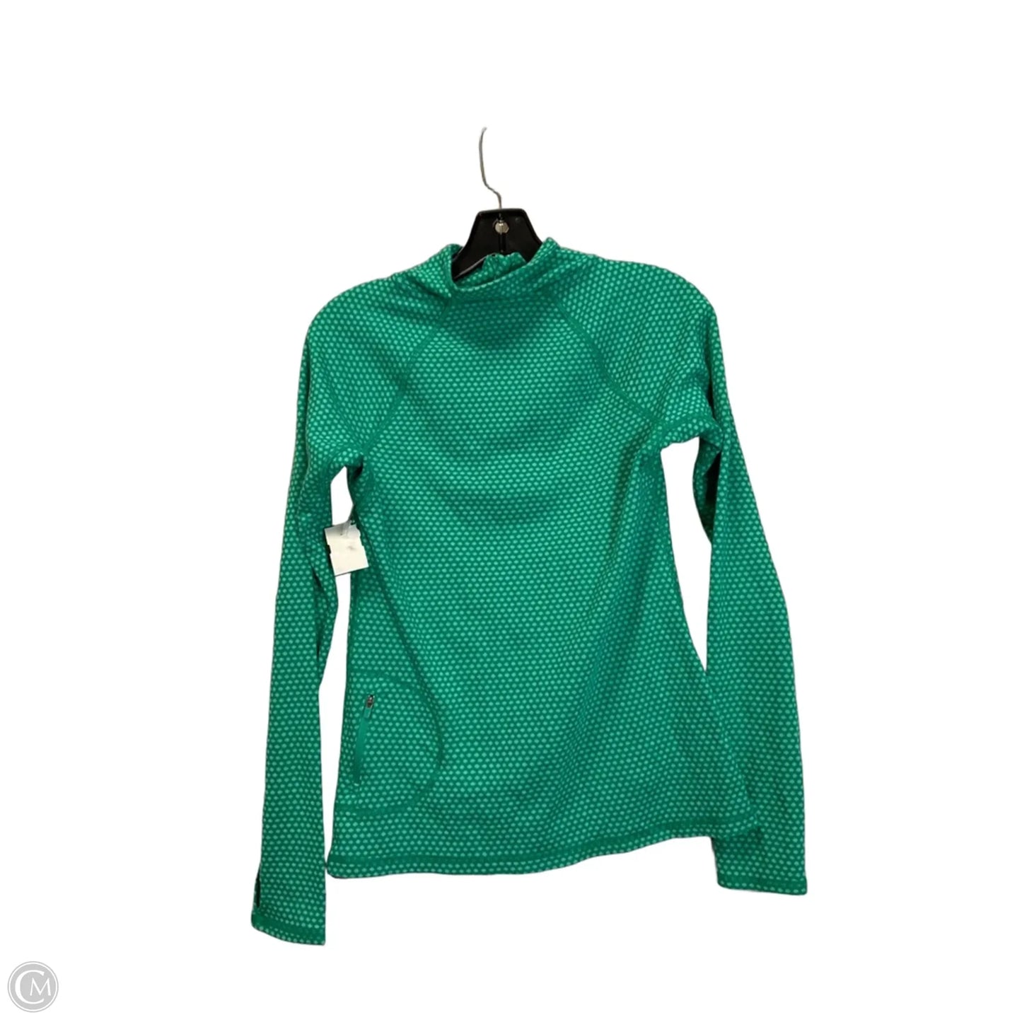 Athletic Top Long Sleeve Collar By Eddie Bauer In Green, Size: M