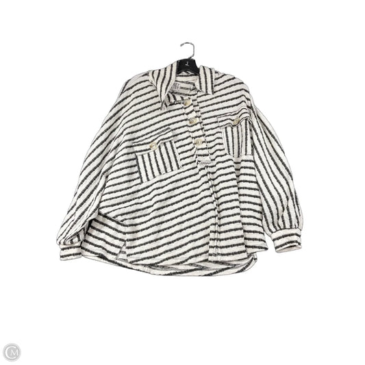 Jacket Shirt By Bucketlist In Striped Pattern, Size: S