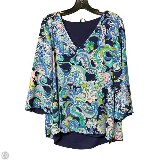 Top Long Sleeve Designer By Lilly Pulitzer In Blue, Size: L