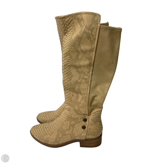 Boots Mid-calf Heels By Bare Traps In Tan, Size: 8.5