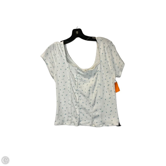 Top Short Sleeve By Clothes Mentor In Blue & White, Size: Xl
