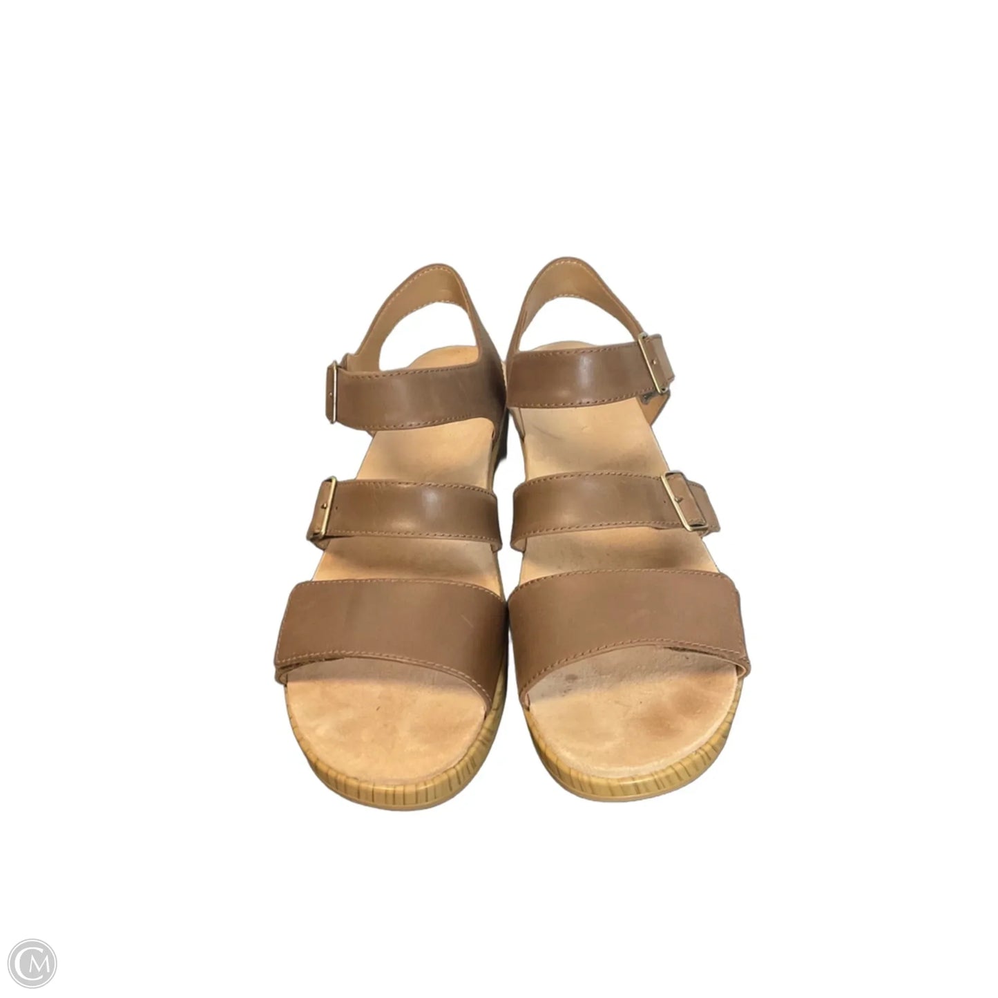 Sandals Heels Block By Dansko In Brown, Size: 9