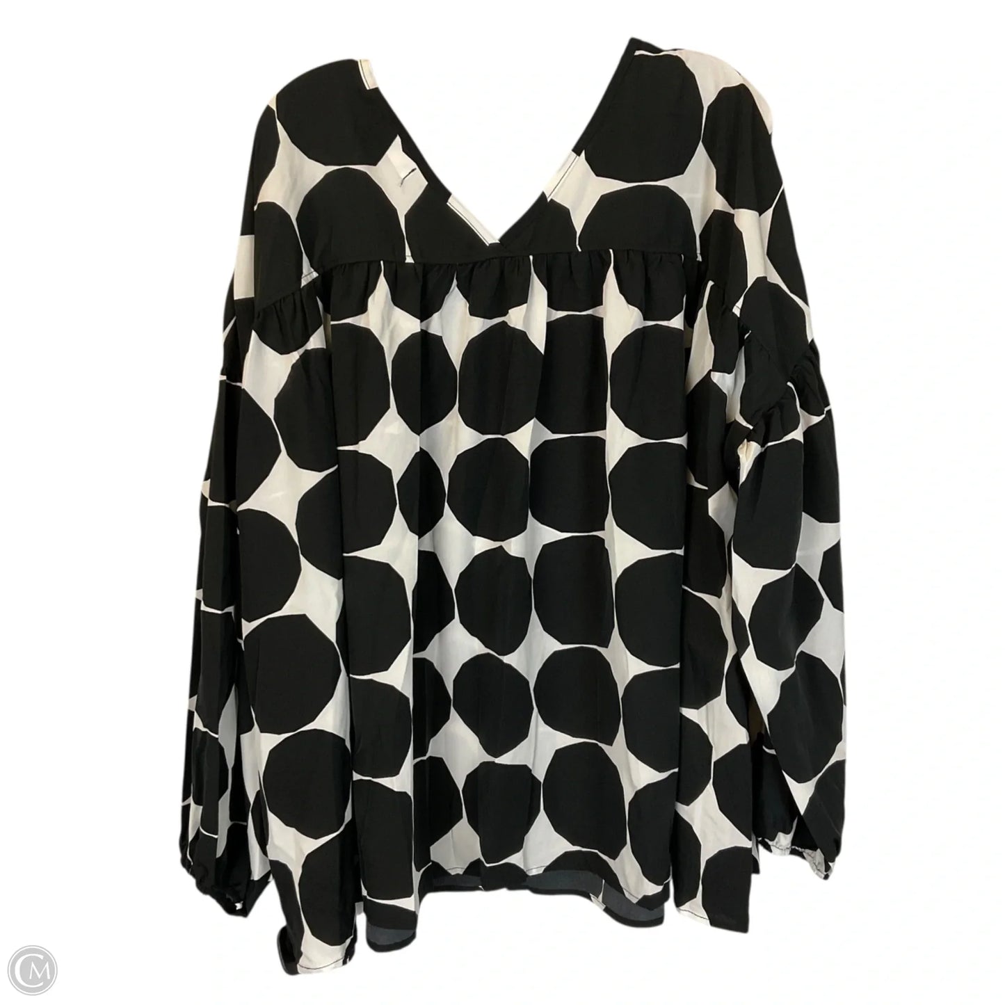 Top Long Sleeve By Chicsoul In Black & White, Size: 3x