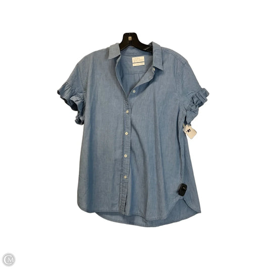 Top Short Sleeve By J. Crew In Blue Denim, Size: 10