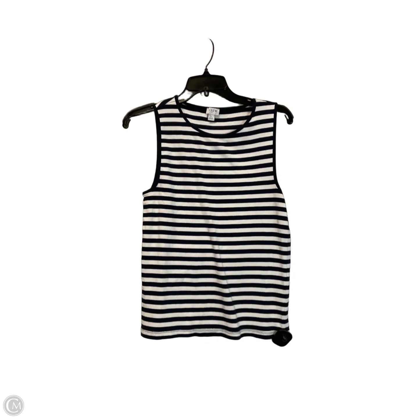 Top Sleeveless By J. Crew In Blue & White, Size: L