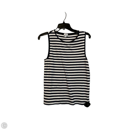 Top Sleeveless By J. Crew In Blue & White, Size: L