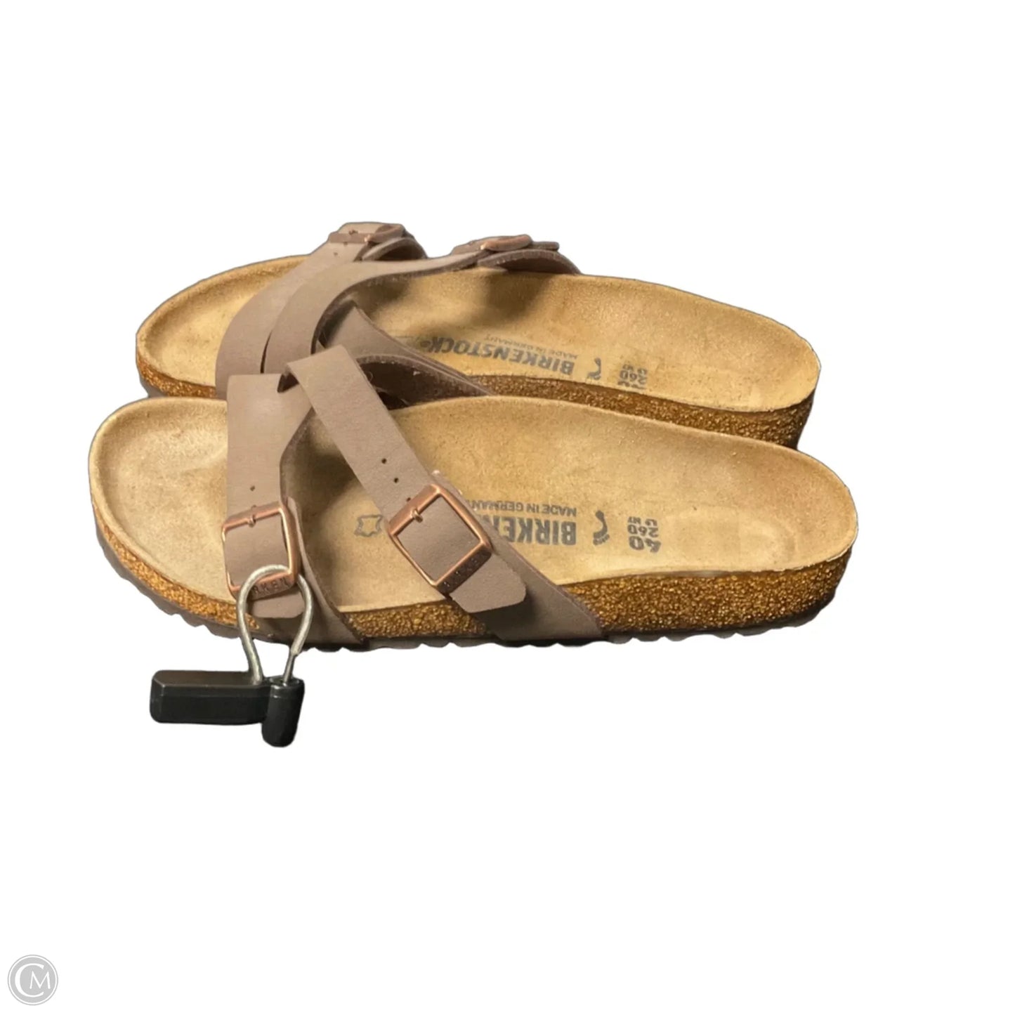 Sandals Flats By Birkenstock In Brown, Size: 9
