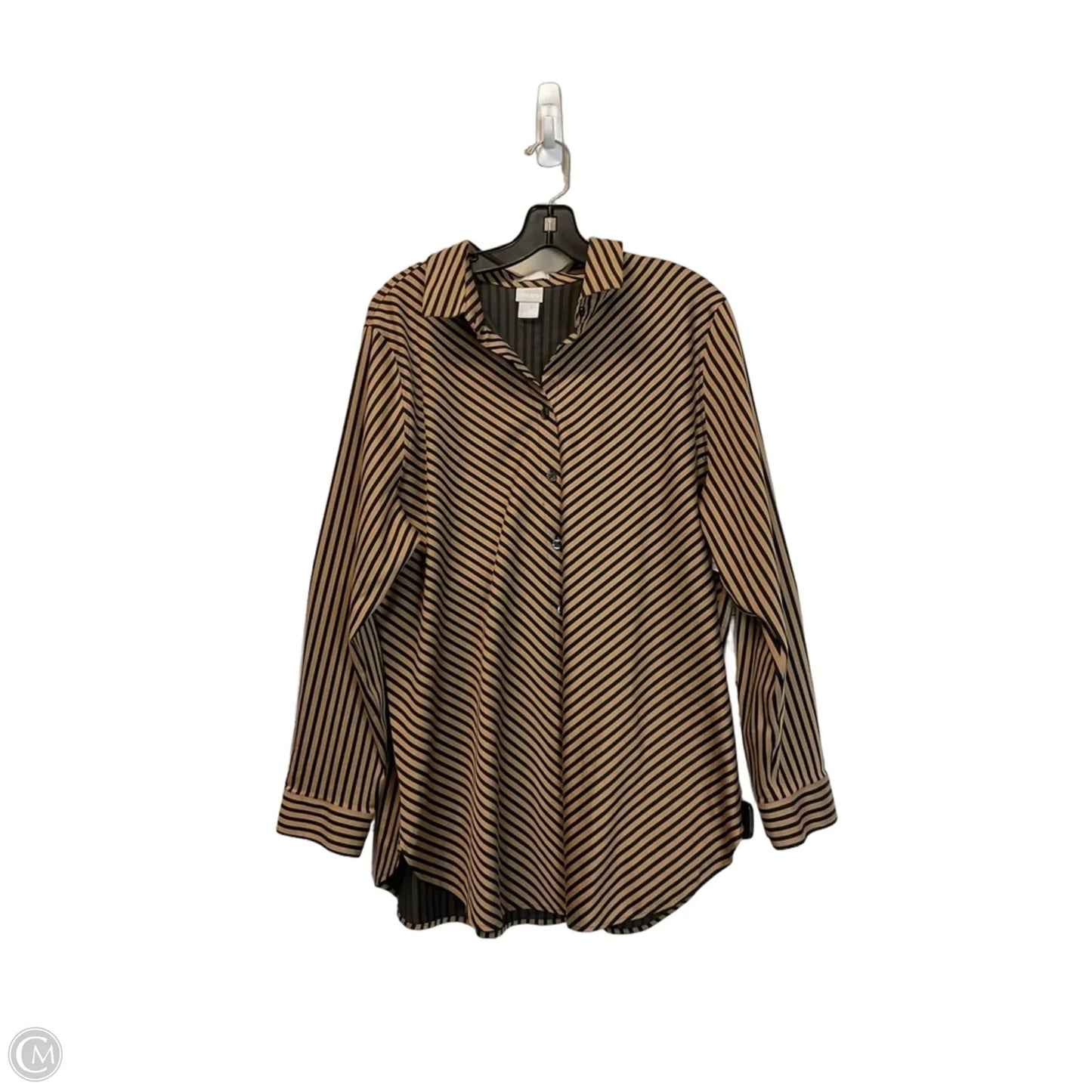 Top Long Sleeve By Chicos In Tan, Size: 16