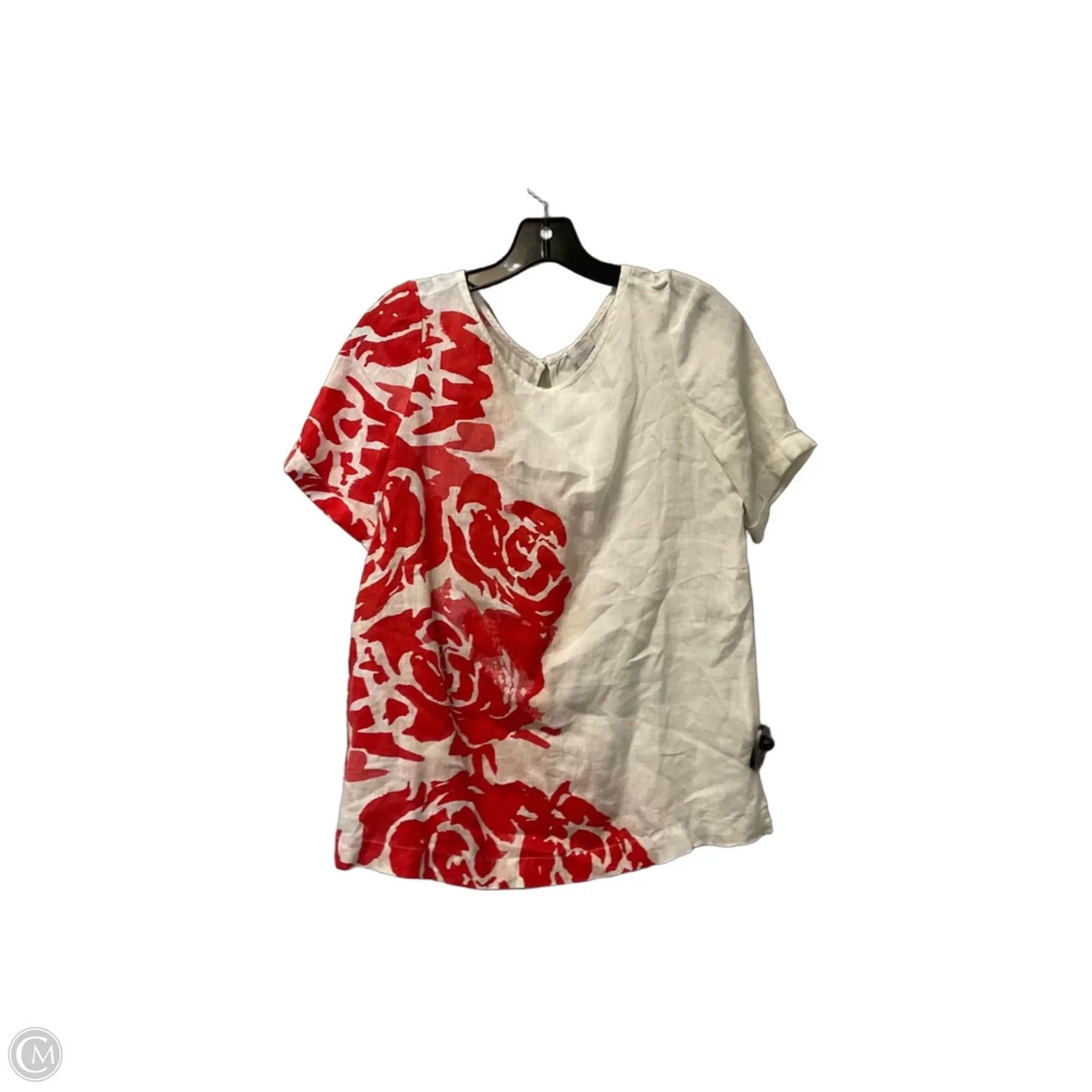 Top Short Sleeve By Chicos In Red & White, Size: Xs