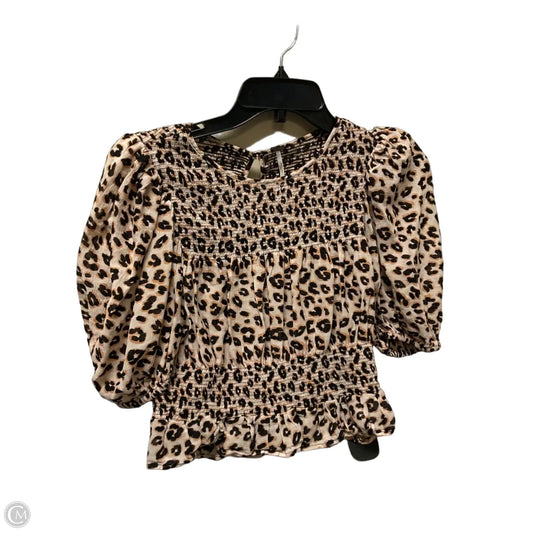 Top 3/4 Sleeve By Free People In Animal Print, Size: Xs