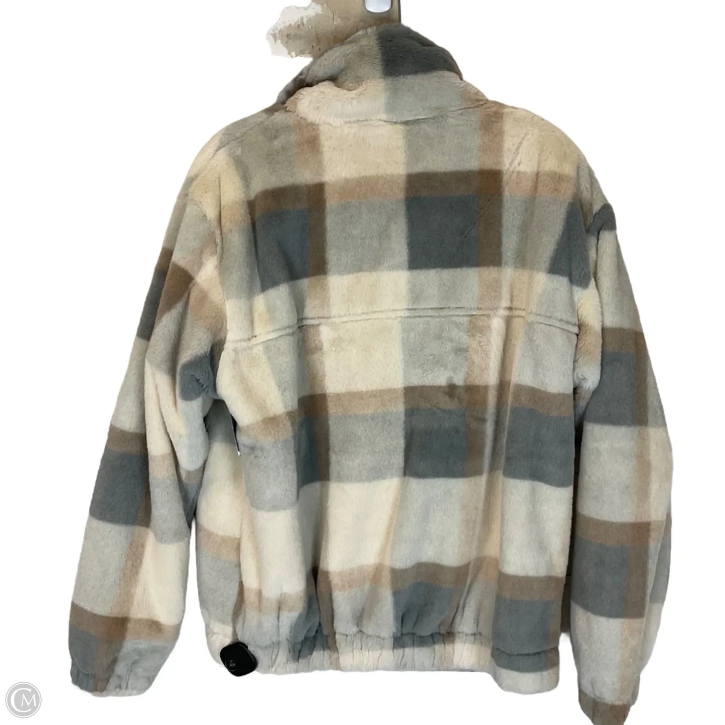 Jacket Faux Fur & Sherpa By Easel In Blue & Cream, Size: S