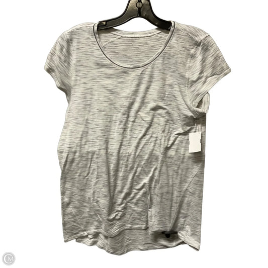 Athletic Top Short Sleeve By Lululemon In Grey, Size: L