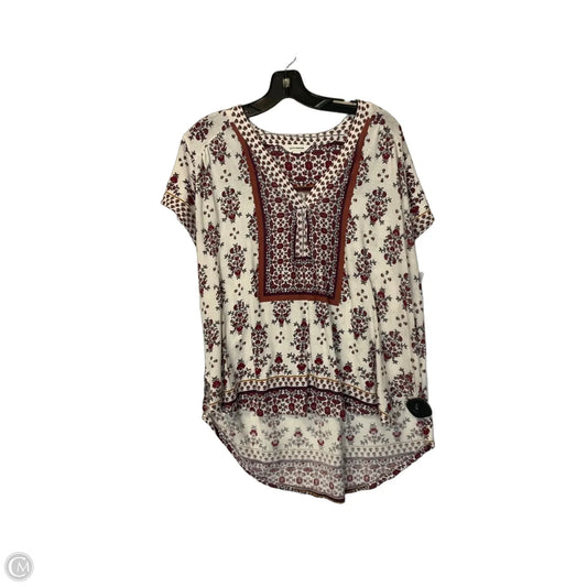 Top Short Sleeve By Lucky Brand In Cream, Size: Xl